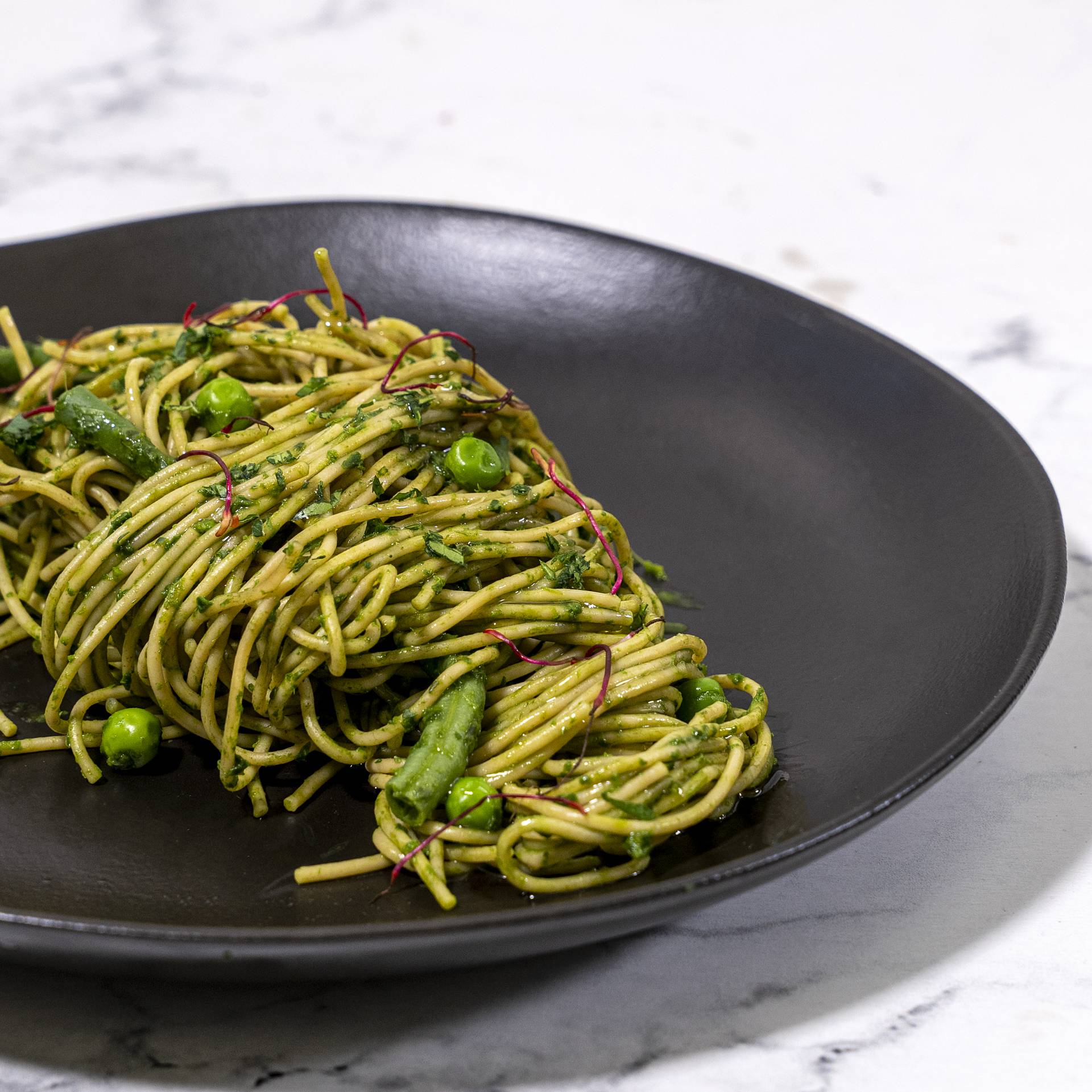 Vegan pesto pasta