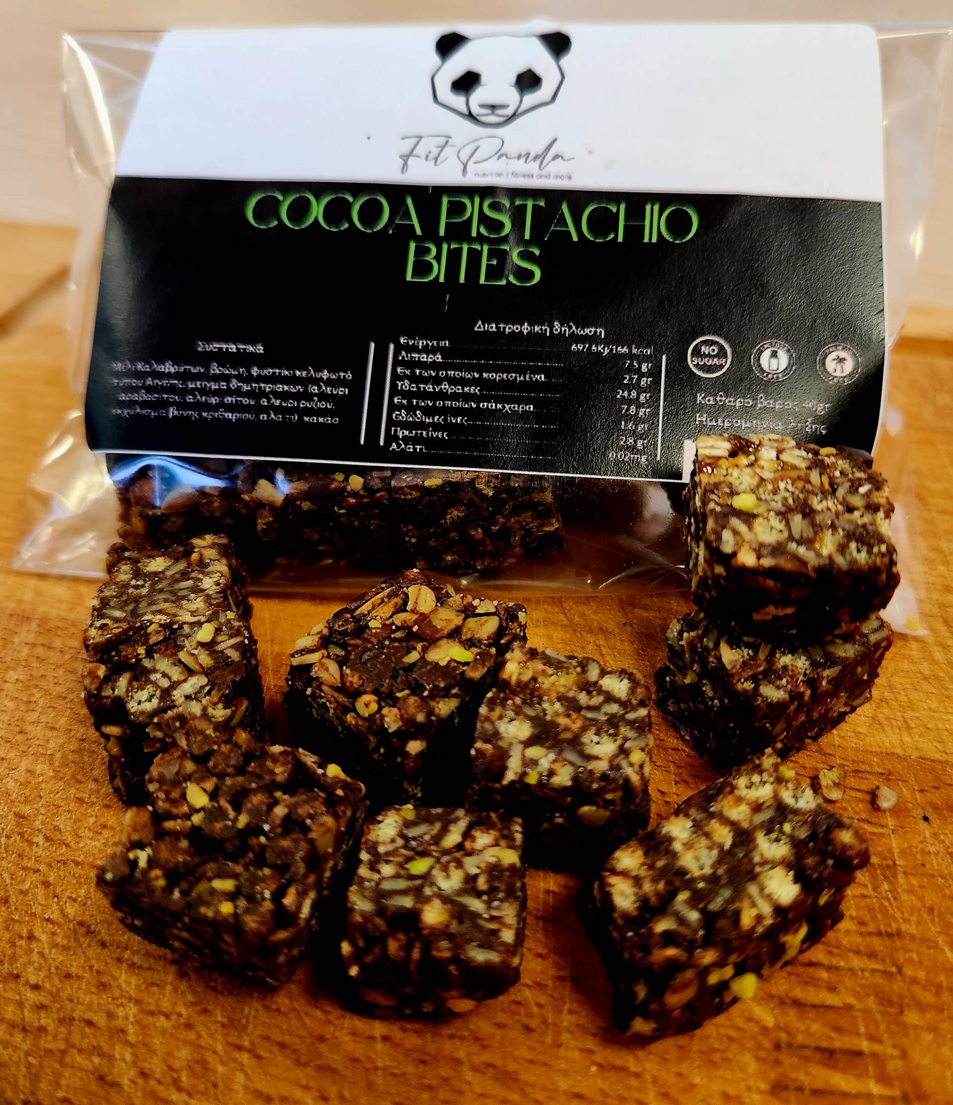 Cocoa pistachio bites